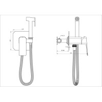 Смеситель с гигиеническим душем встраиваемый WONZON & WOGHAND, Хром (WW-88829011-CR)