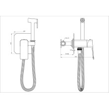 Смеситель с гигиеническим душем встраиваемый WONZON & WOGHAND, Брашированное золото (WW-88829011-BG)