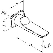 Излив для ванны 17,5 см Kludi Ambienta 5350505