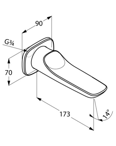 Излив для ванны 17,5 см Kludi Ambienta 5350505