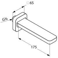 Излив для ванны 17,5 см Kludi E2 4950305