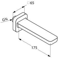Излив для ванны 17,5 см Kludi E2 4950305