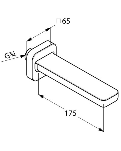 Излив для ванны 17,5 см Kludi E2 4950305