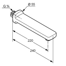 Излив для ванны 22 см Kludi Q-Beo 5050405