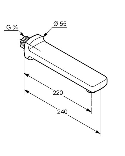 Излив для ванны 22 см Kludi Q-Beo 5050405