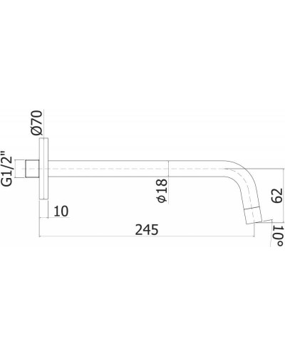 Излив для смесителя Paffoni Light ZBOC046NO Черный матовый