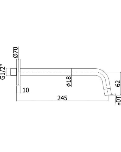 Излив для смесителя Paffoni Light ZBOC046CR Хром