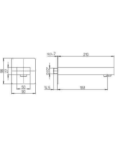 Излив для смесителя Paini Dax Dax-R 84CR430R Хром