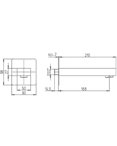 Излив для смесителя Paini Dax-R 84PZ430R Черный матовый