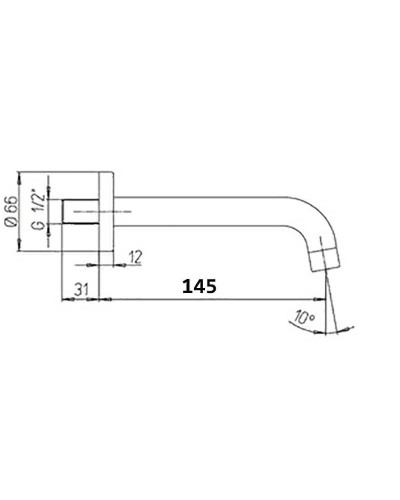 Излив для смесителя Paini Cox 78PZ430 Черный матовый