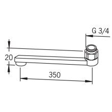 Излив для смесителя 35 см Oras 211235