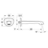 Излив для ванны 22 см Cezares LIBERTY-F-SC-01