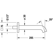 Излив для ванны 205 мм Duravit C.1 C15240009010