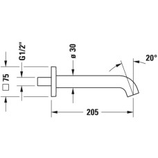 Излив для ванны 205 мм Duravit C.1 C15240009010