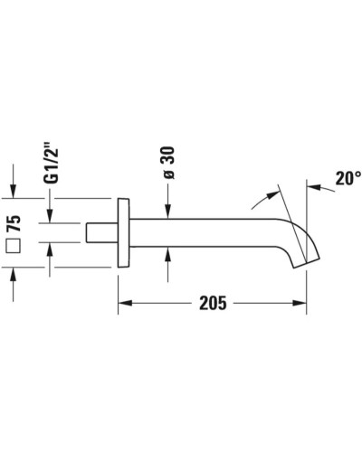 Излив для ванны 205 мм Duravit C.1 C15240009010
