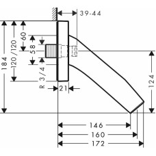 Излив для смесителя Axor Starck Organic 12417000 Хром