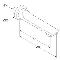 Излив для ванны 170 мм Kludi Balance White 5250391