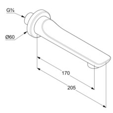 Излив для ванны 170 мм Kludi Balance White 5250391