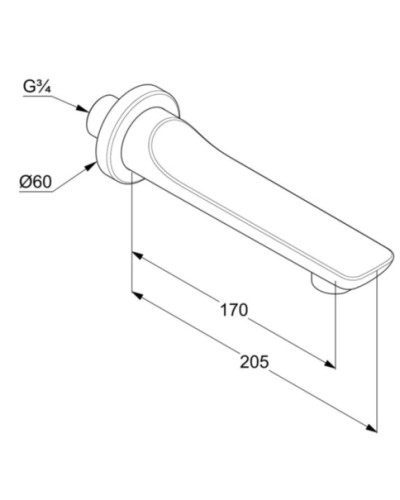 Излив для ванны 170 мм Kludi Balance White 5250391