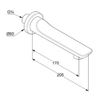 Излив для ванны 170 мм Kludi Balance 5250305