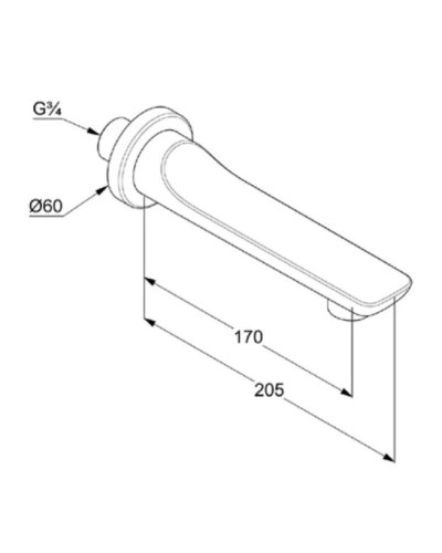 Излив для ванны 170 мм Kludi Balance 5250305