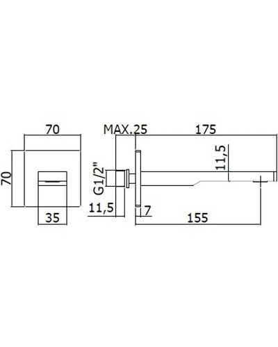 Излив для смесителя Paffoni Tango ZBOC120CR Хром