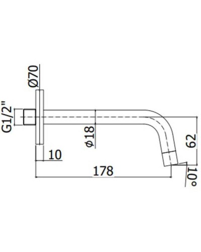 Излив для смесителя Paffoni Light ZBOC045ST Сталь
