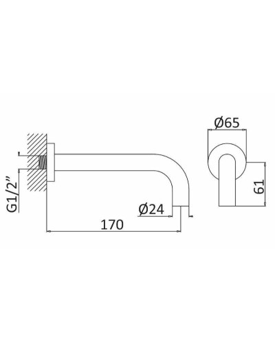 Излив для смесителя Cezares Leaf LEAF-SC-NOP Черный матовый