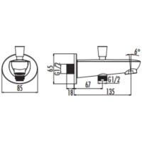 Излив для ванны 135 мм Creavit A08