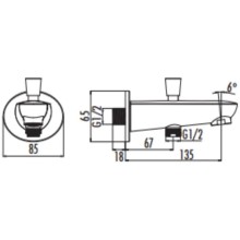 Излив для ванны 135 мм Creavit A08