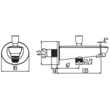 Излив для ванны 135 мм Creavit A08