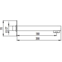 Излив для ванны 180 мм Creavit A04
