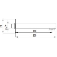Излив для ванны 180 мм Creavit A04