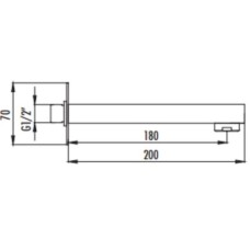 Излив для ванны 180 мм Creavit A04