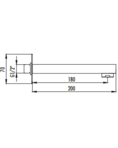 Излив для ванны 180 мм Creavit A04