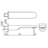 Излив для ванны 180 мм Jaquar Ornamix Prime SPJ-CHR-10429PM