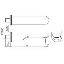 Излив для ванны 180 мм Jaquar Ornamix Prime SPJ-CHR-10429PM