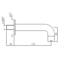 Излив для ванны 170 мм Jaquar Florentine SPJ-CHR-5429S