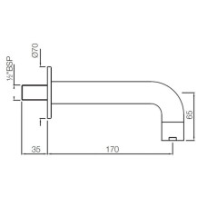 Излив для ванны 170 мм Jaquar Florentine SPJ-CHR-5429S