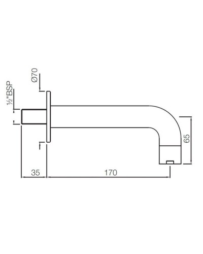 Излив для ванны 170 мм Jaquar Florentine SPJ-CHR-5429S