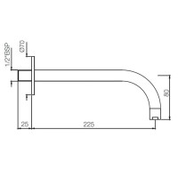 Излив для ванны 225 мм Jaquar Florentine SPJ-CHR-5447