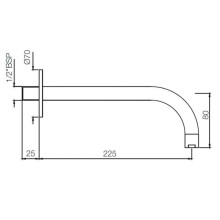 Излив для ванны 225 мм Jaquar Florentine SPJ-CHR-5447
