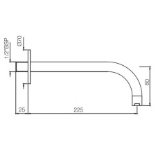 Излив для ванны 225 мм Jaquar Florentine SPJ-CHR-5447