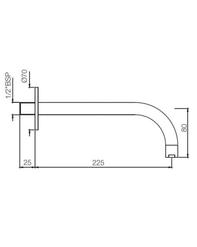 Излив для ванны 225 мм Jaquar Florentine SPJ-CHR-5447