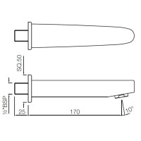 Излив для ванны 170 мм Jaquar Vignette Prime SPJ-CHR-81429