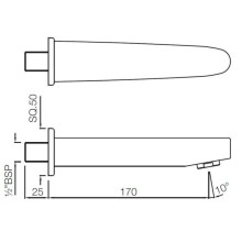 Излив для ванны 170 мм Jaquar Vignette Prime SPJ-CHR-81429