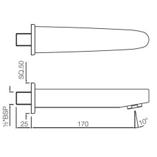 Излив для ванны 170 мм Jaquar Vignette Prime SPJ-CHR-81429