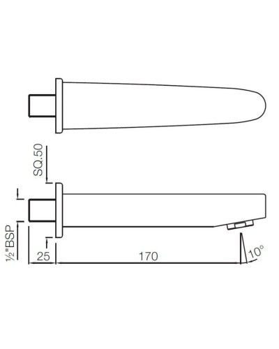 Излив для ванны 170 мм Jaquar Vignette Prime SPJ-CHR-81429