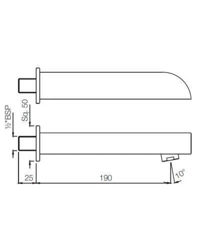 Излив для ванны 190 мм Jaquar Alive SPJ-CHR-85429