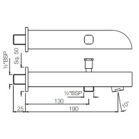 Излив для ванны 190 мм Jaquar Alive SPJ-CHR-85463
